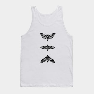 Lime Hawk Moths Night - Black Tank Top